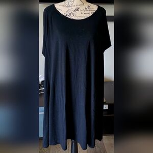 Women's Plus Size 2XL XXL Black Tee Shirt Swing Dress Casual Work Comfy Summer